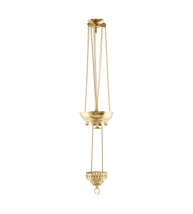 Moonlight-Style Pendant Lamp Messing Van Karlskrona lampfabrik - De lamp in de vorm van een mens is een klassieker voor op de veranda, in een prieel of in een rotstuin.