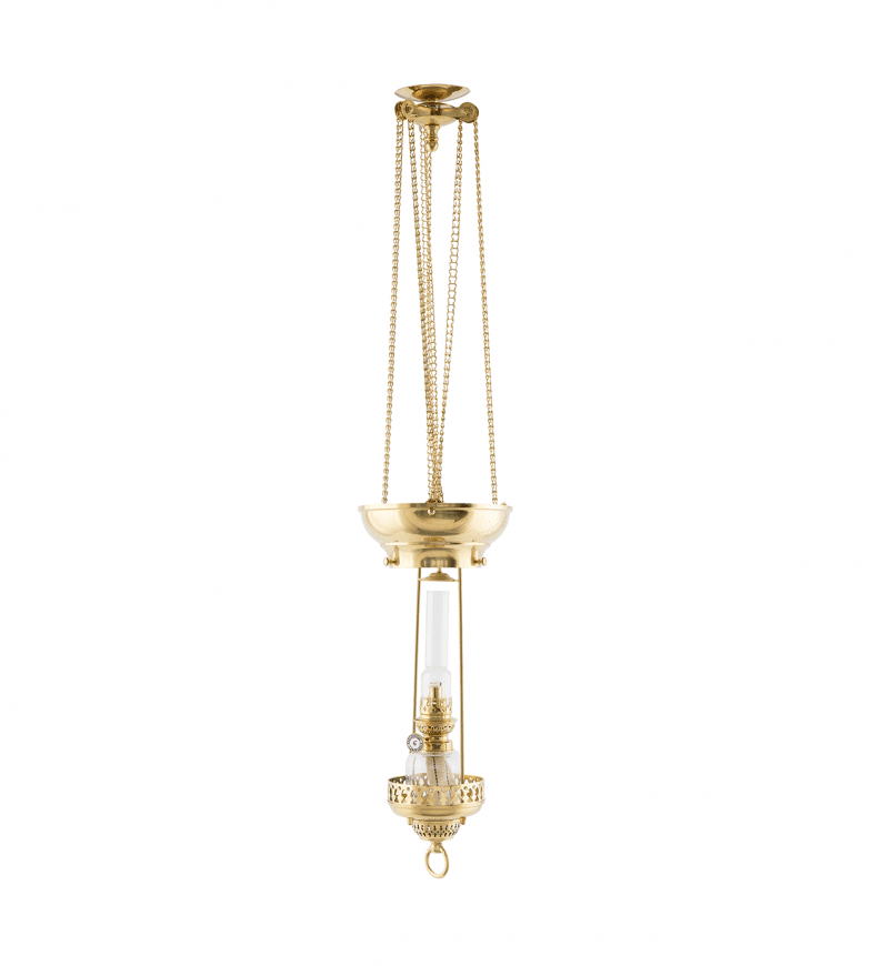 Moonlight-Style Pendant Lamp Messing Van Karlskrona lampfabrik - De lamp in de vorm van een mens is een klassieker voor op de veranda, in een prieel of in een rotstuin.