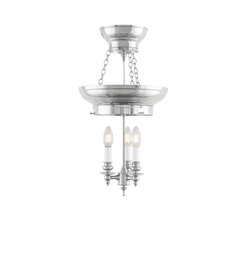 Rydberg Pendant Nikkel Van Karlskrona lampfabrik - met kogellager vanaf de zijkant, boor een gat in de messing rand.