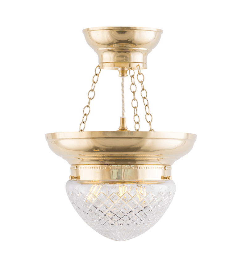 Fröding Pendant 200 Messing Van Karlskrona lampfabrik - Met een kogelgewricht vanaf de zijkant boort u een gat in de rand van de dakpan.