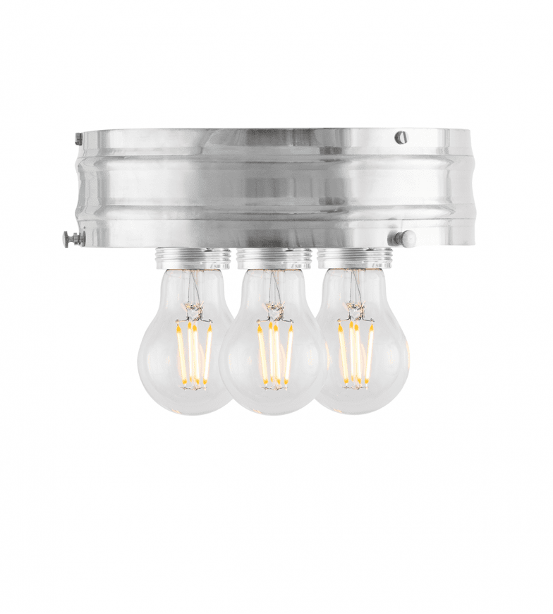 Heidenstam 200 Nikkel Van Karlskrona lampfabrik - Lampan &auml;r f&ouml;rsedd med tre ljusk&auml;llor f&ouml;r en j&auml;mnare och behagligare ljusbild, vilket &auml;r s&auml;rskilt viktigt vid anv&auml;ndandet av slipade kristallglas.