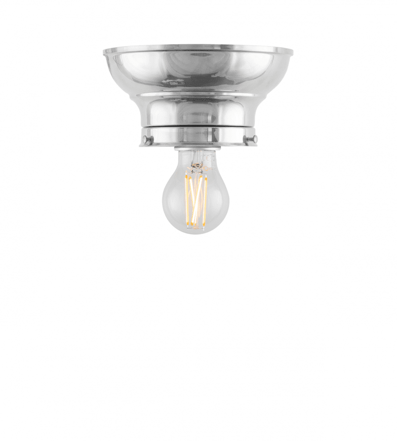 Fröding 100 Nikkel Van Karlskrona lampfabrik - Fr&ouml;dingplafonden - som &auml;r tillverkad helt i f&ouml;rnicklad m&auml;ssing - har ett tydligt klassicerande formspr&aring;k, och passar fint ihop med &ouml;vriga lampor i Fr&ouml;dingfamiljen.