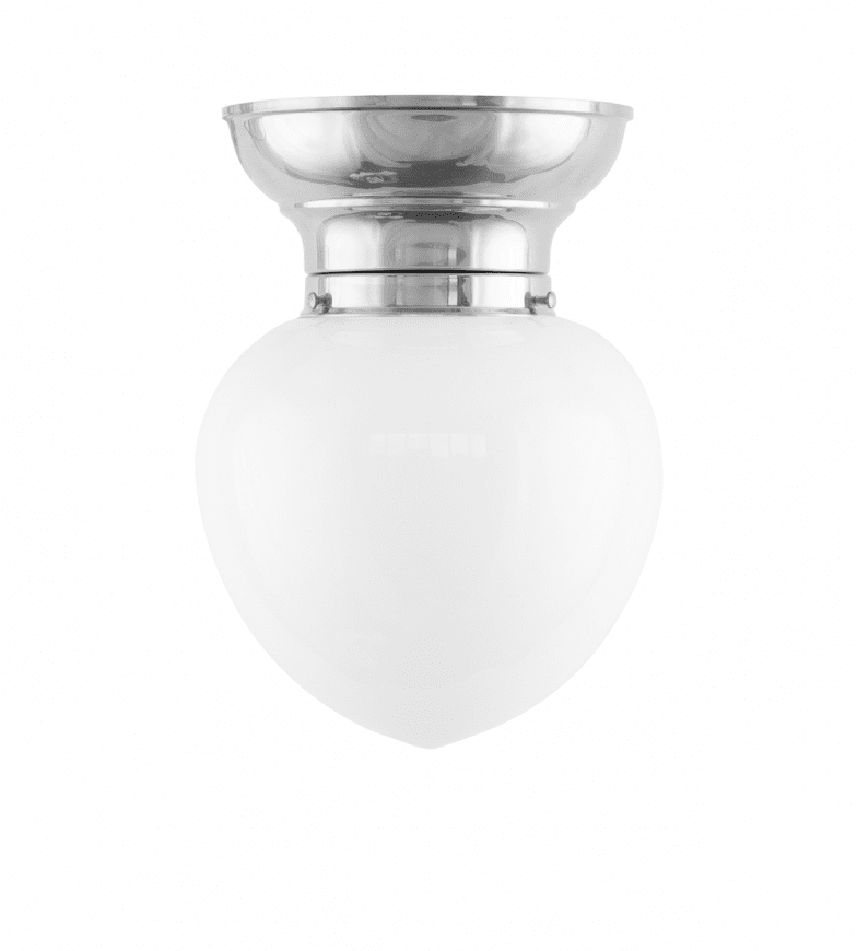 Fröding 100 Nikkel Van Karlskrona lampfabrik - Fr&ouml;dingplafonden - som &auml;r tillverkad helt i f&ouml;rnicklad m&auml;ssing - har ett tydligt klassicerande formspr&aring;k, och passar fint ihop med &ouml;vriga lampor i Fr&ouml;dingfamiljen.