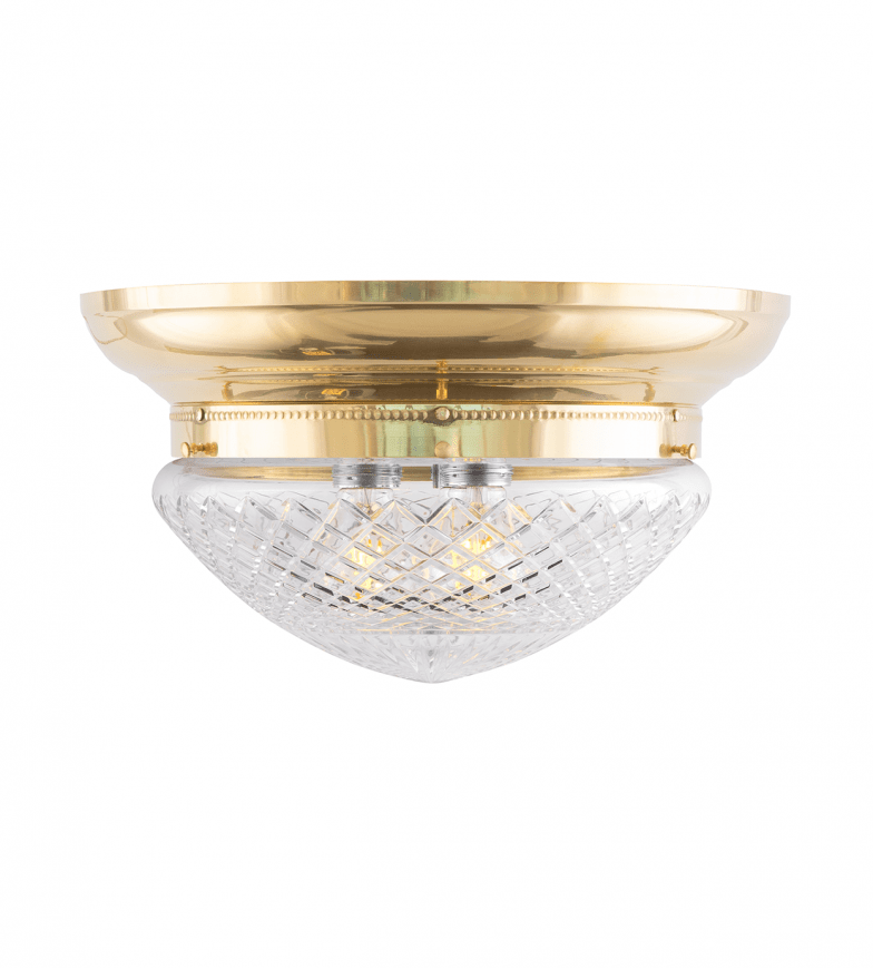 Fröding 300 Messing Van Karlskrona lampfabrik - Lampan &auml;r f&ouml;rsedd med tre ljusk&auml;llor f&ouml;r en j&auml;mnare och behagligare ljusbild, vilket &auml;r s&auml;rskilt viktigt vid anv&auml;ndandet av slipade kristallglas.