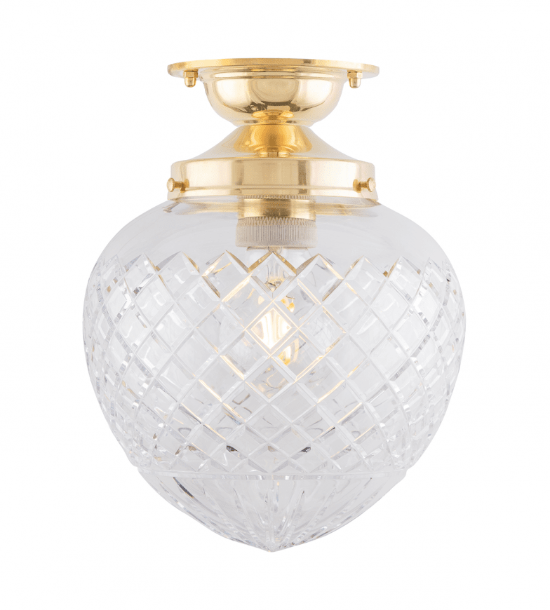 Lundkvist 100 Messing Van Karlskrona lampfabrik - &Ouml;nskar man g&aring; in med kuloledning fr&aring;n sidan av armaturen kompletteras med en distansplatta.