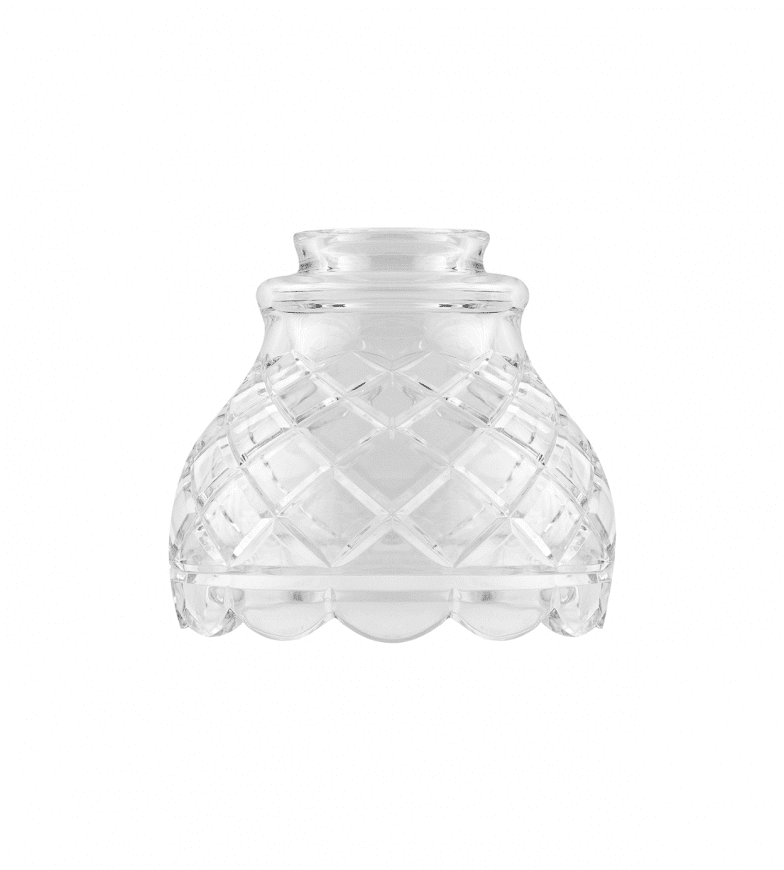 Frosted Bell-Shaped Glass Shade 60/130 Transparant Van Karlskrona lampfabrik - Een klassieke geslepen kristallen koepel in helder glas die een zeer elegante en aangename gloed geeft.