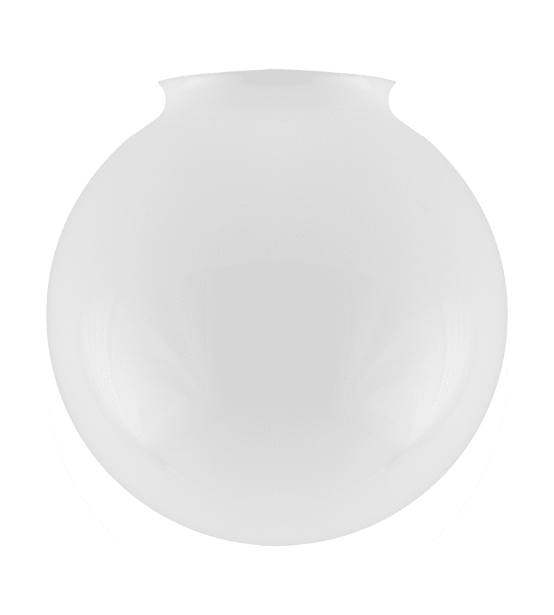 Globe Glass Shade 80/150 Wit Van Karlskrona lampfabrik - Een klassieke bolvormige kap in wit transferglas.