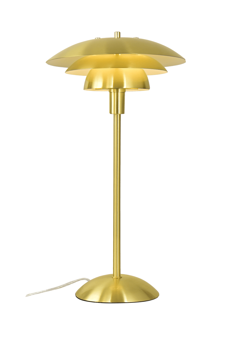  Epsilon 47cm Messing tafellamp Van Aneta Lighting - De driedelige metalen kap met een matte messing afwerking zorgt voor een mooie lichtverspreiding en gaat verblinding tegen.