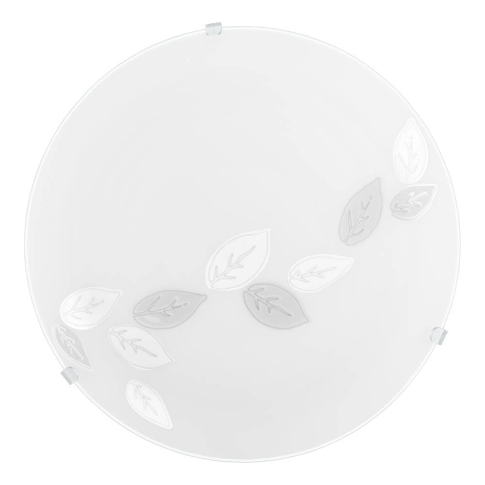 Mars Ø25 Wit plafondlamp Van Eglo - Dankzij het decoratieve ontwerp met discrete bladdetails past de lamp in de meeste interieurs en geeft het een frisse en harmonieuze indruk.