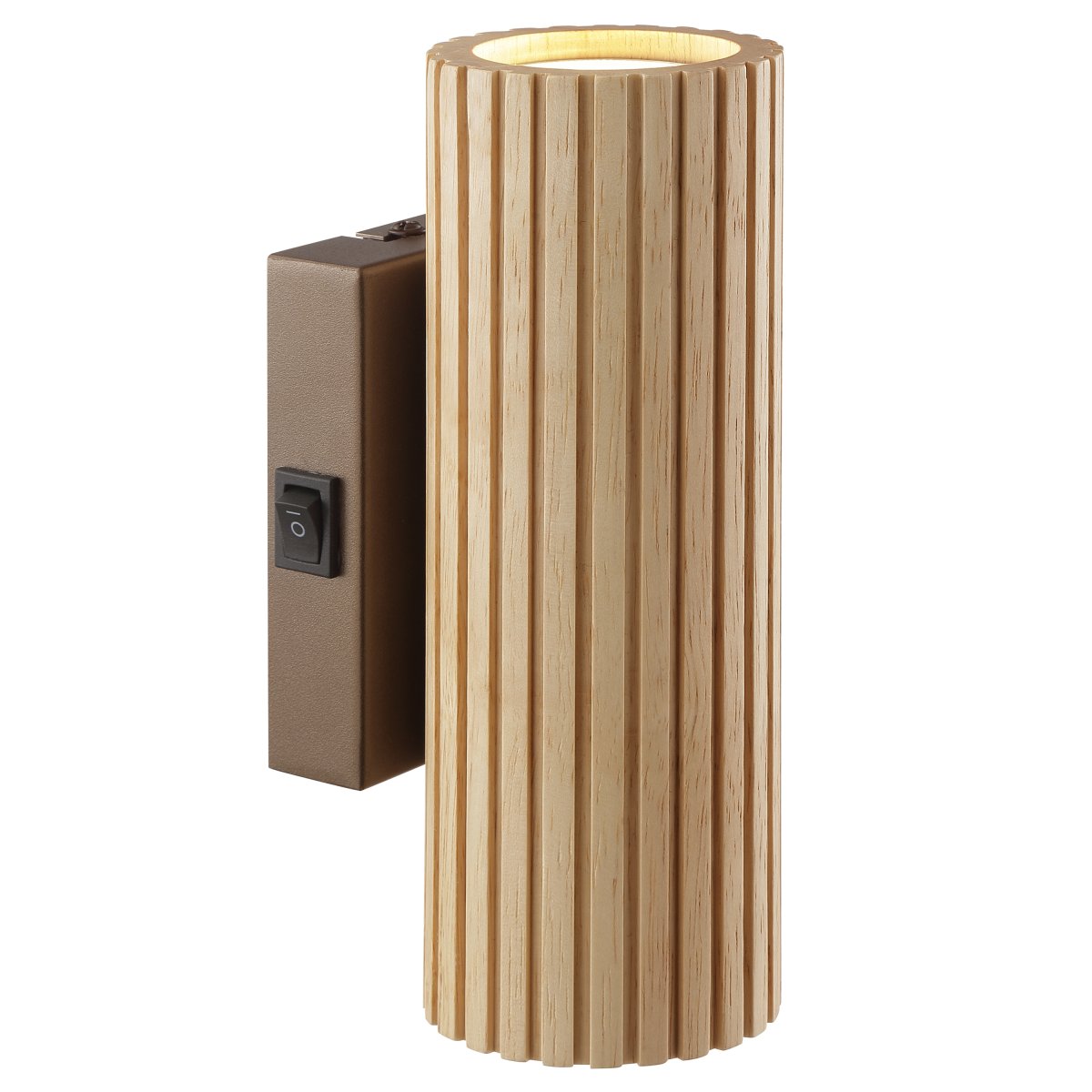 Lakewood 20cm Bruin wandlamp Van Brilliant - Het langwerpige ontwerp verspreidt het licht zowel naar boven als naar beneden langs de muur en creëert een decoratief lichteffect in de ruimte.