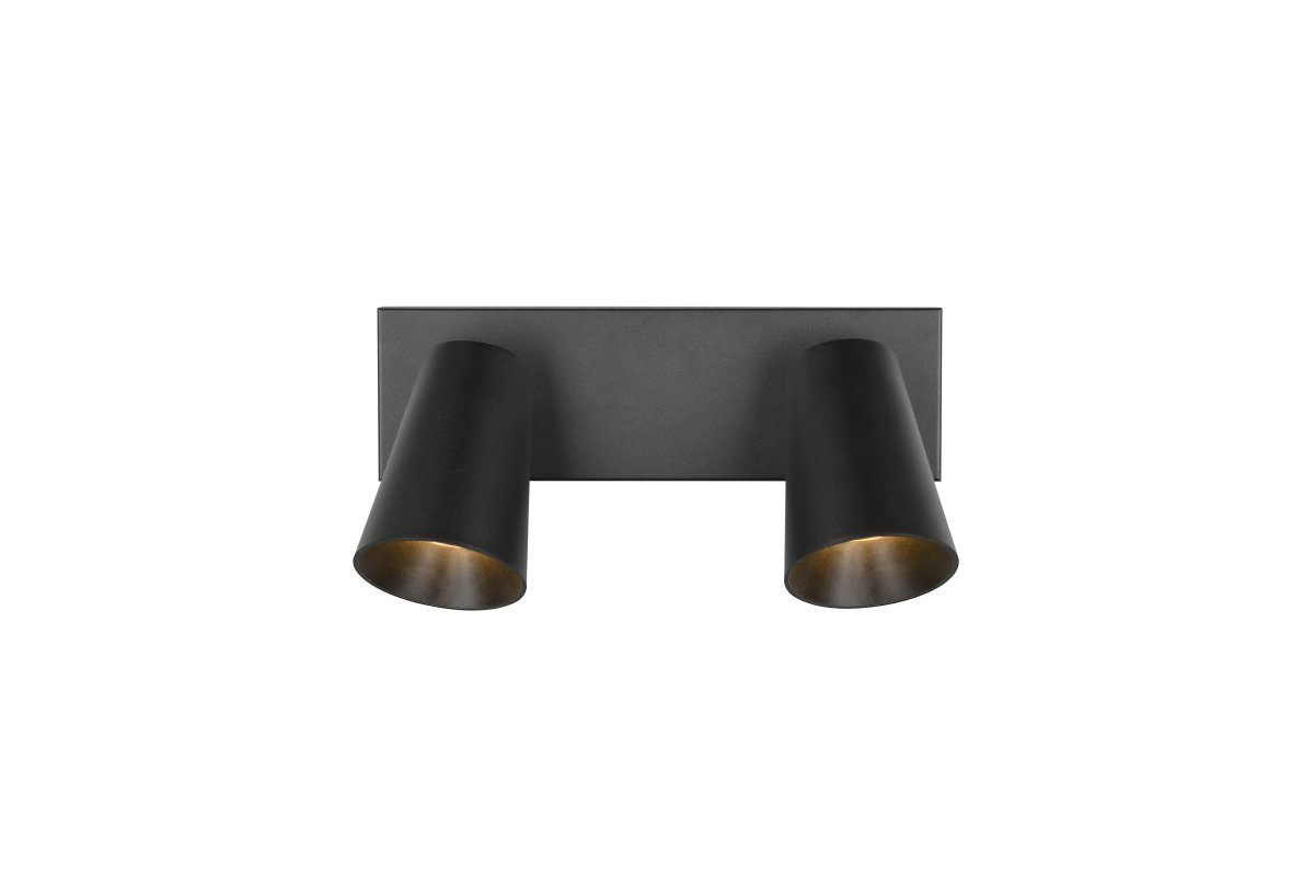 Sharp 2 Zwart spot Van Trio Lighting - Dankzij de draaibare spots is de plafond- en wandlamp met twee lampen ideaal als extra lichtbron in de keuken of in kleine ruimtes en geeft hij uw woning een gezellige sfeer.