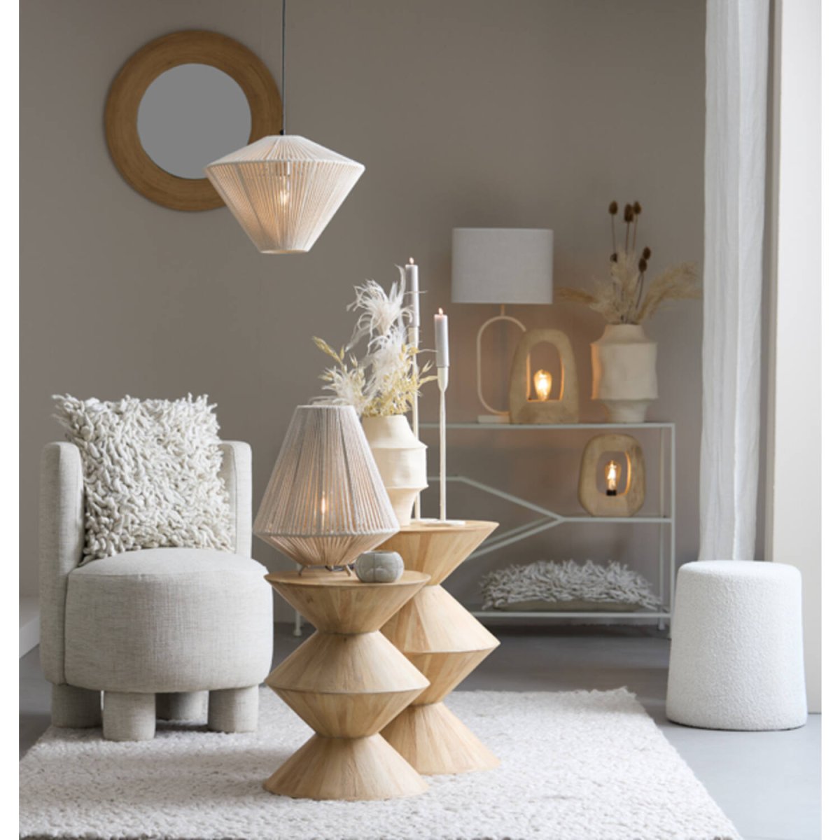 Jamiri 45cm Crèmewit lampenvoet Van Light & Living - 