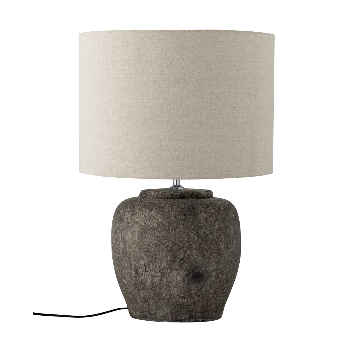 Isabelle 62cm Donkergrijs tafellamp Van Bloomingville - De Isabelle tafellamp van Bloomingville heeft een prachtige voet van steengoed met een rustieke, vintage-ge&iuml;nspireerde look die warmte en karakter toevoegt aan de kamer.