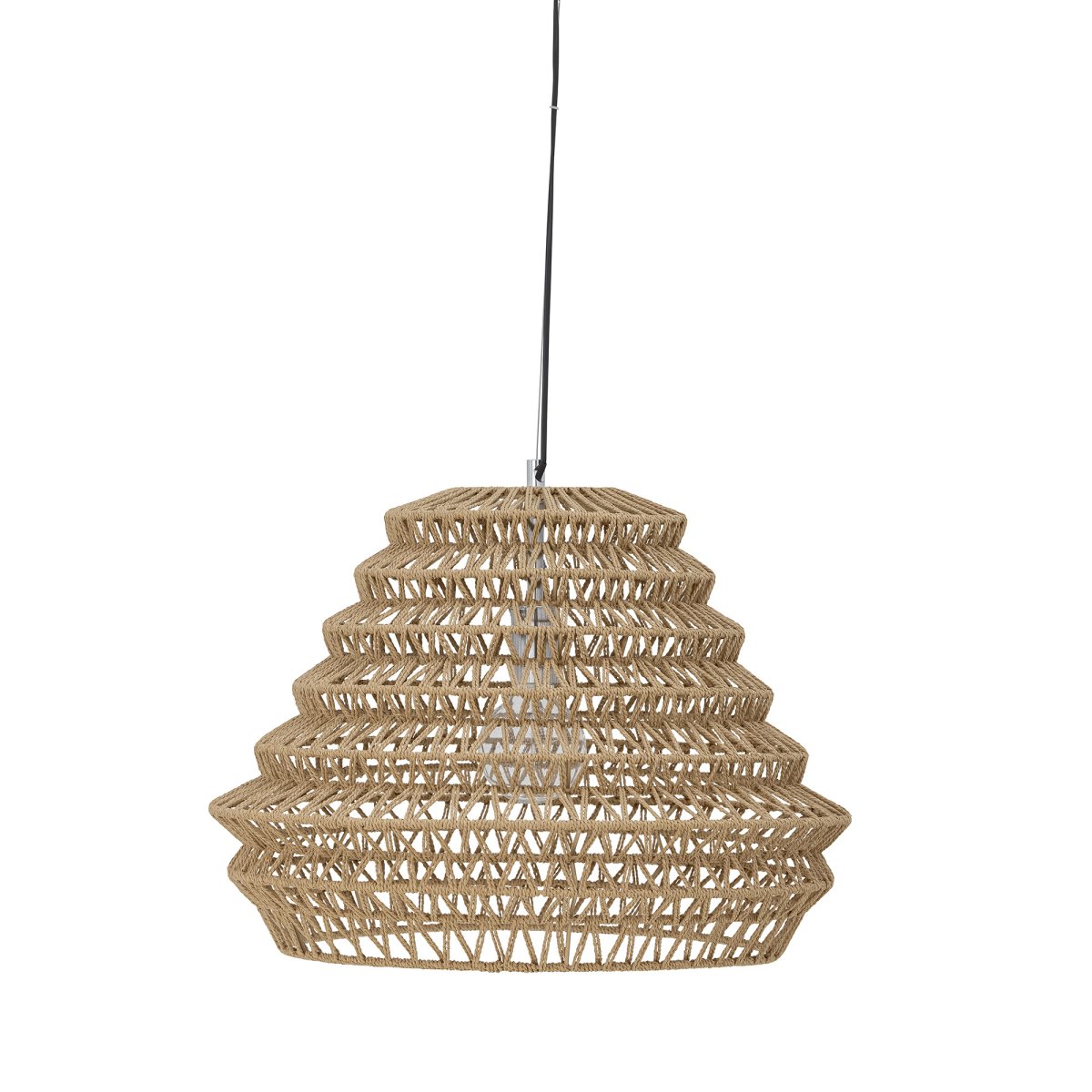 Isalina Ø55 Natuur hanglamp Van Bloomingville - De Isalina hanglamp is handgeweven van papier en heeft een natuurlijke, warme uitstraling die een huiselijke sfeer cre&euml;ert.