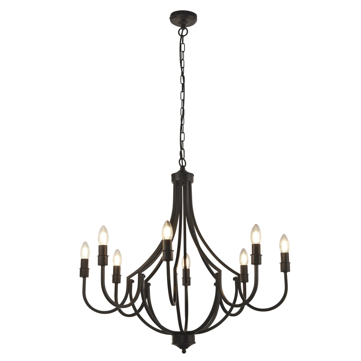 Lodge Ø75 Zwart hanglamp Van Searchlight - Lodge is een stijlvolle hanglamp met een elegant silhouet en een open design, waarbij de lichtbronnen die u kiest de hoofdrol spelen.