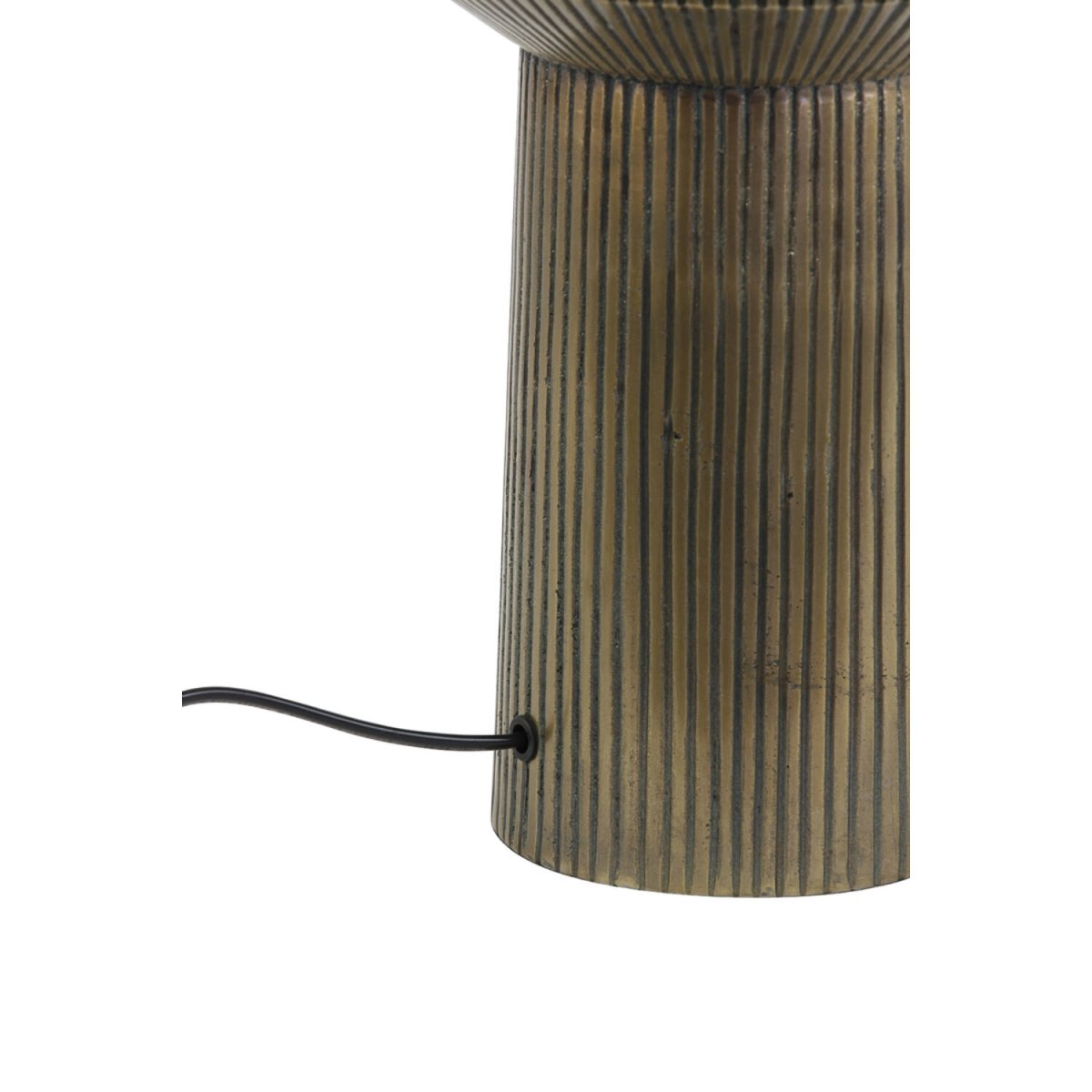 Briska 50cm Bronzen lampenvoet Van Light & Living - Deze lampvoet is gemaakt van metaal met een verfijnde antieke bronzen afwerking en heeft een unieke geometrische vorm en stijlvolle gegroefde details.