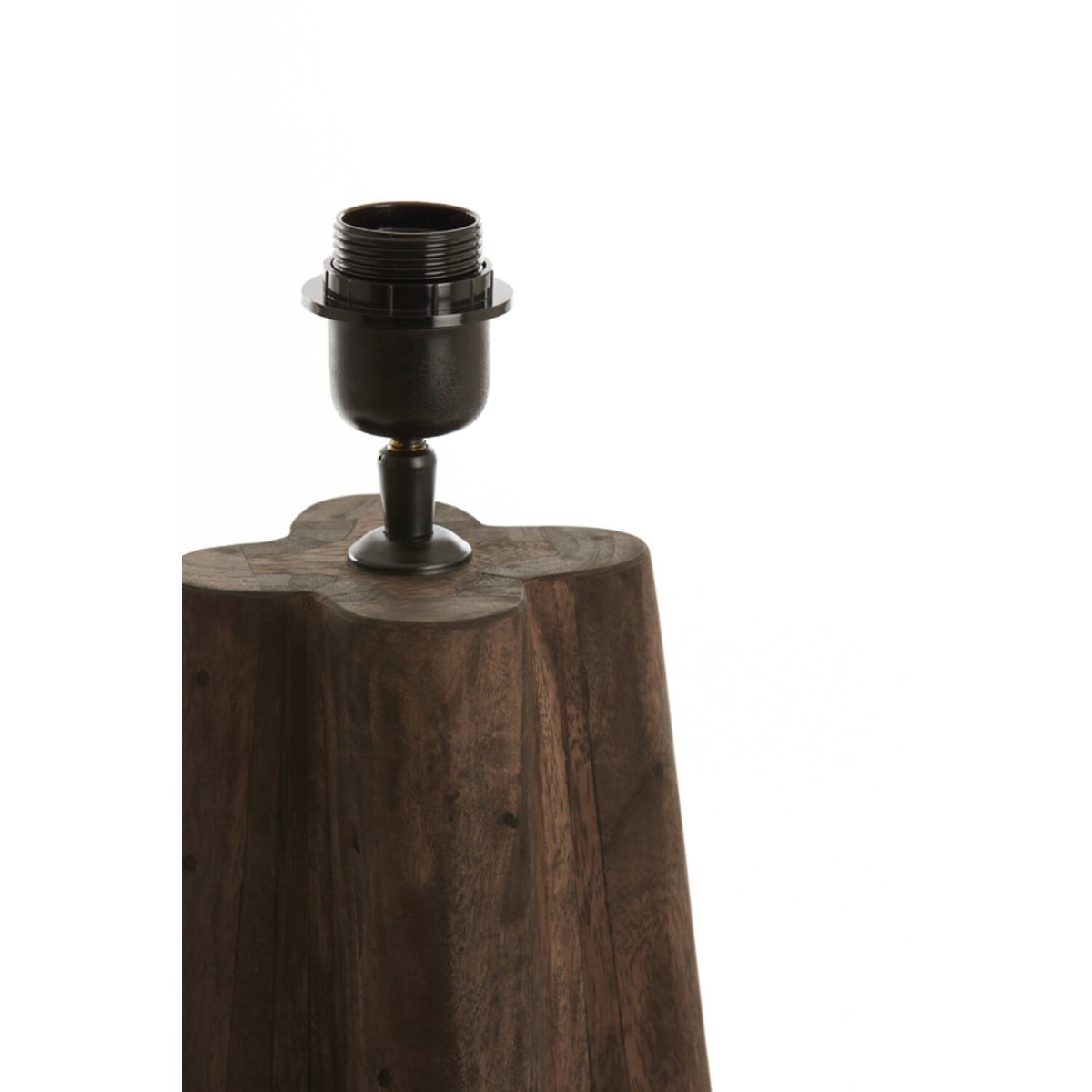 Navelli 40cm Hout lampenvoet Van Light & Living - Gemaakt van massief hout met een matte donkerbruine afwerking, geeft deze lampenvoet een aardse en verfijnde uitstraling.