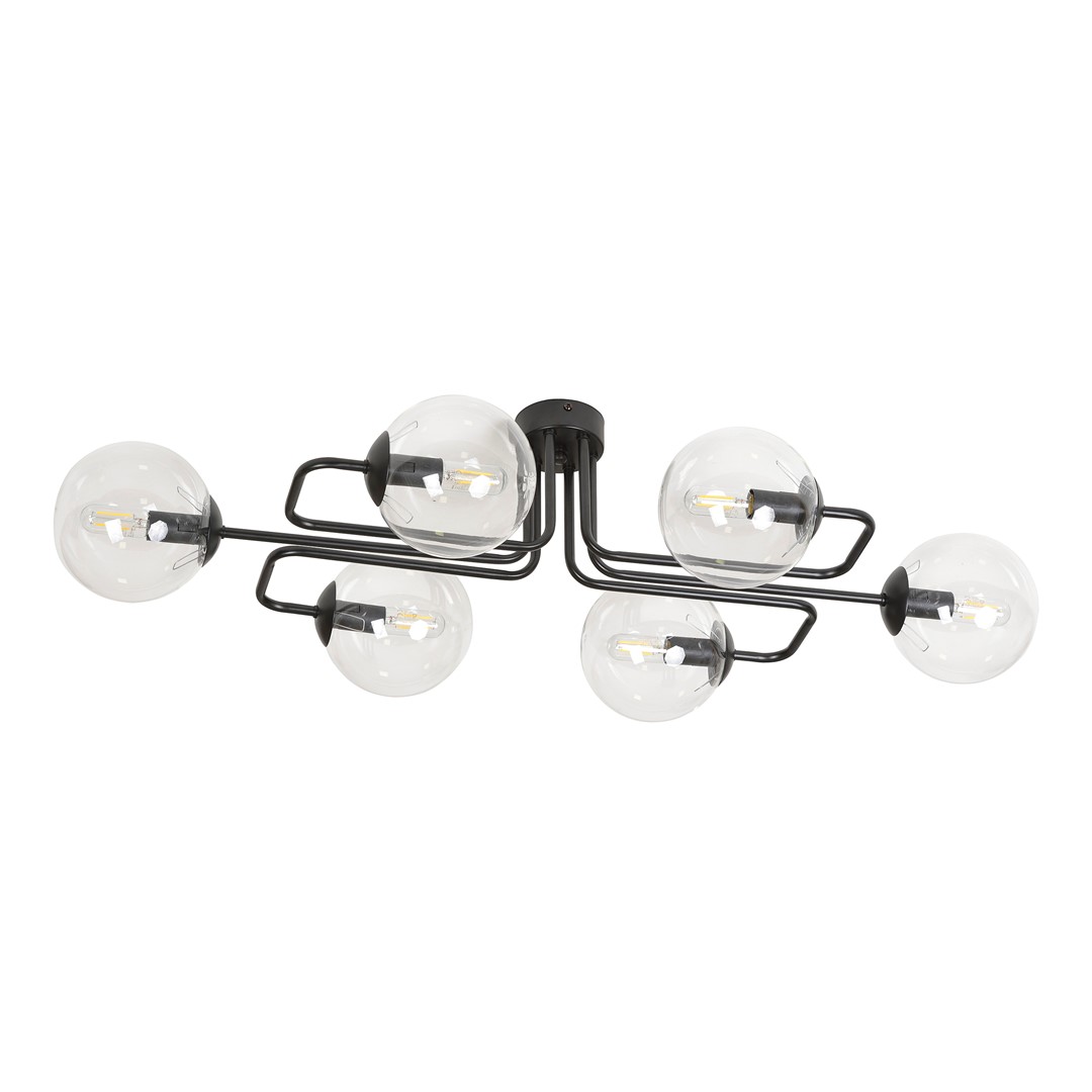 Brendi 93cm Transparant plafondlamp Van Emibig Lighting - De Brendi-serie zorgt voor effectieve verlichting, zelfs in grotere ruimtes, en past naadloos in diverse woonomgevingen.