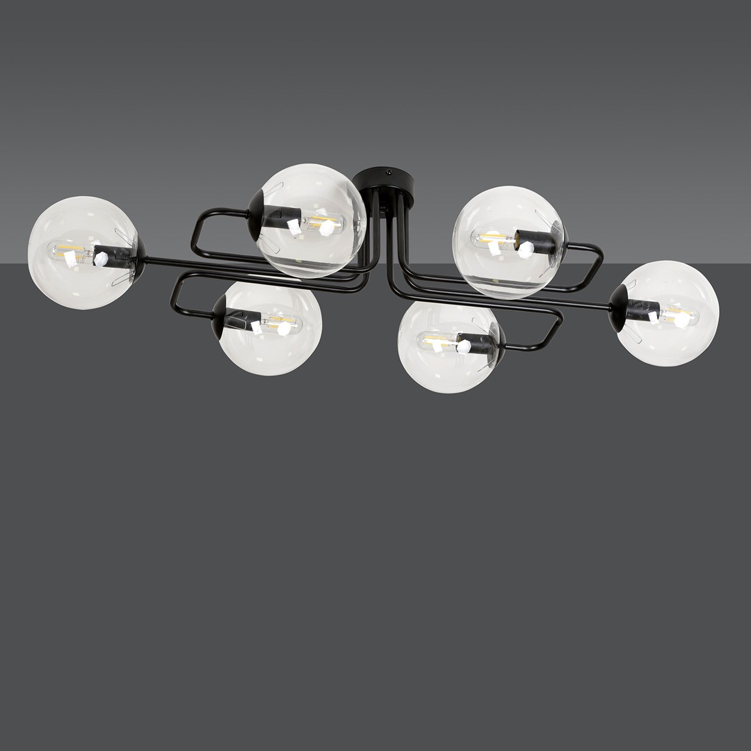 Brendi 93cm Transparant plafondlamp Van Emibig Lighting - De Brendi-serie zorgt voor effectieve verlichting, zelfs in grotere ruimtes, en past naadloos in diverse woonomgevingen.