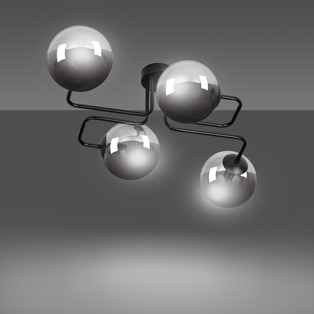 Brendi 55cm Rookkleurig plafondlamp Van Emibig Lighting - De Brendi-serie zorgt voor effectieve verlichting, zelfs in grotere ruimtes, en past naadloos in diverse woonomgevingen.