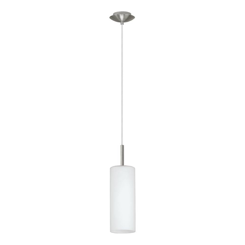 Troy Ø10 Wit hanglamp Van Eglo - Met zijn witte kap verspreidt hij een zacht en aangenaam licht, ideaal om een rustige en uitnodigende sfeer te creëren in de keuken, eetkamer of boven de keukentafel.