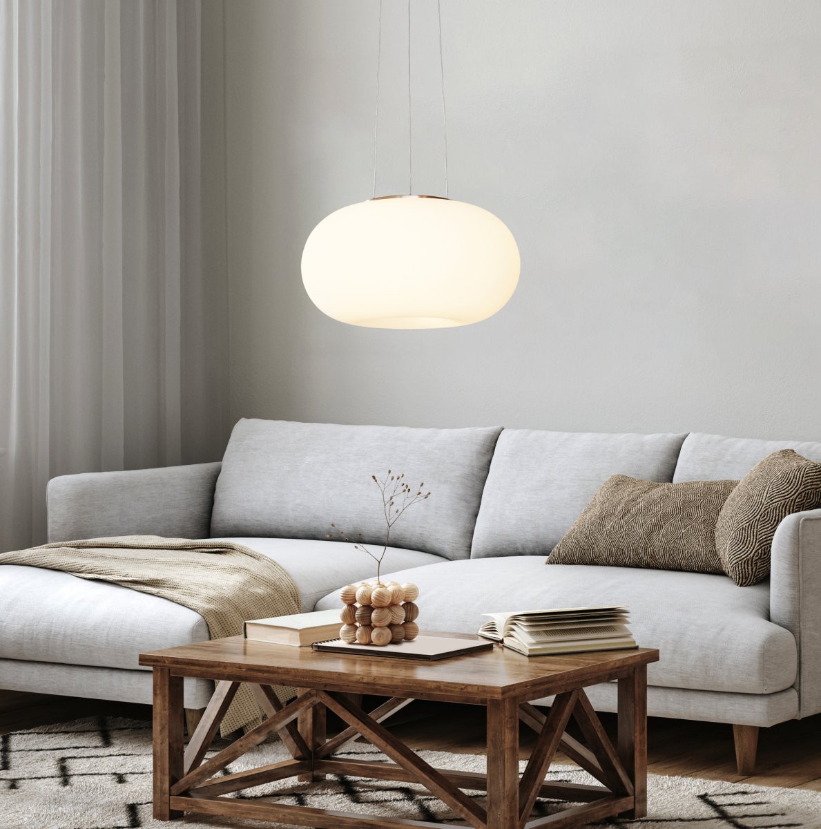 Optica Ø37 Wit hanglamp Van Eglo - De Optica hanglamp is een moderne en stijlvolle plafondlamp die zorgt voor een zacht en aangenaam licht in de kamer.
