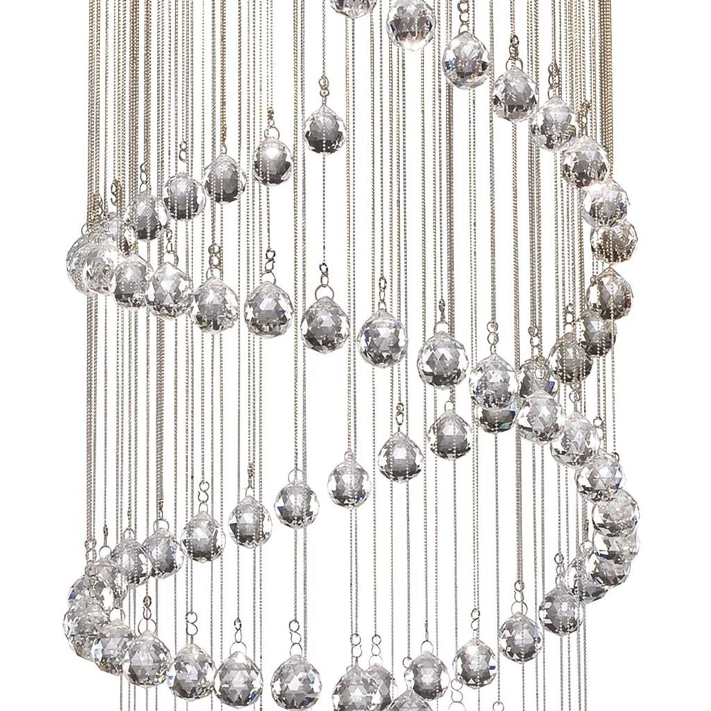 Hallway Ø40 Chroom hanglamp Van Searchlight - De sprankelende prisma's weerkaatsen het licht prachtig en zorgen voor een levendig en luxueus lichtspel in de ruimte, perfect voor wie een echte blikvanger wil creëren.