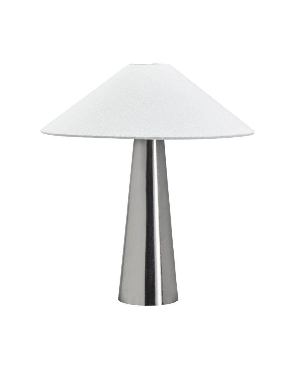 Soffi 48cm Zilver tafellamp Van House Doctor - De Soffi tafellamp heeft een stijlvolle en moderne uitstraling met een elegante combinatie van metaal en textiel.