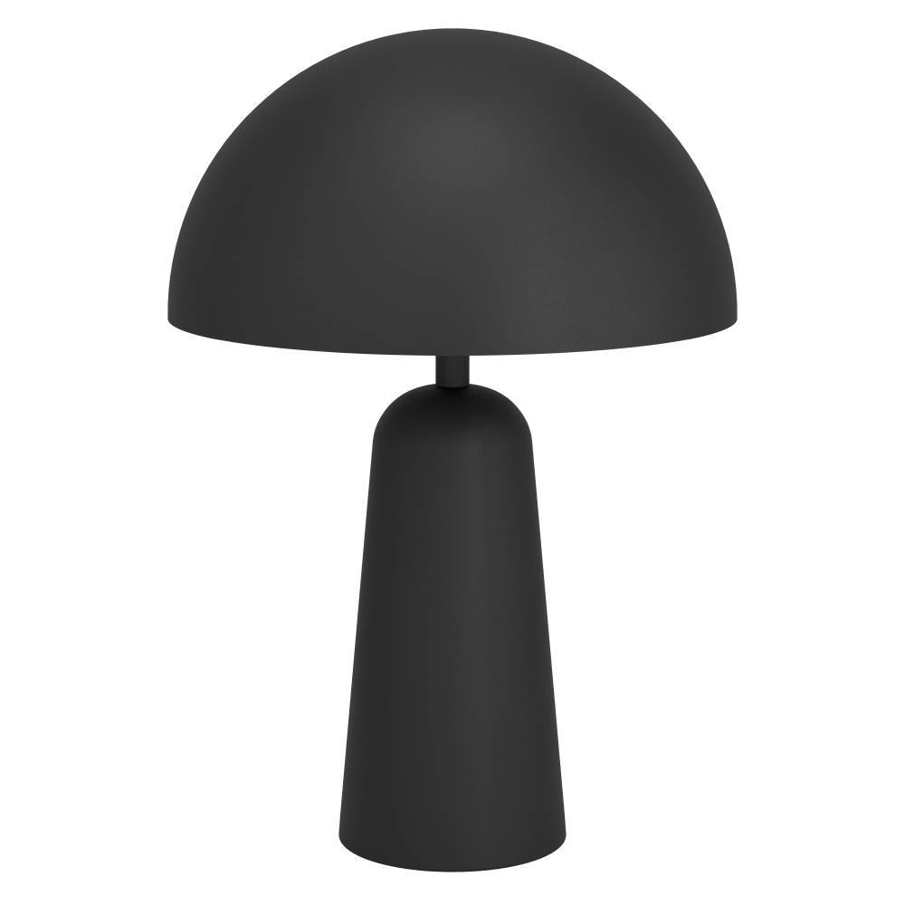 Aranzola 45cm Zwart tafellamp Van Eglo - Dankzij het eenvoudige, paddenstoelvormige ontwerp en het matte oppervlak vormt de lamp een decoratief detail en verspreidt hij tegelijkertijd een aangenaam licht.