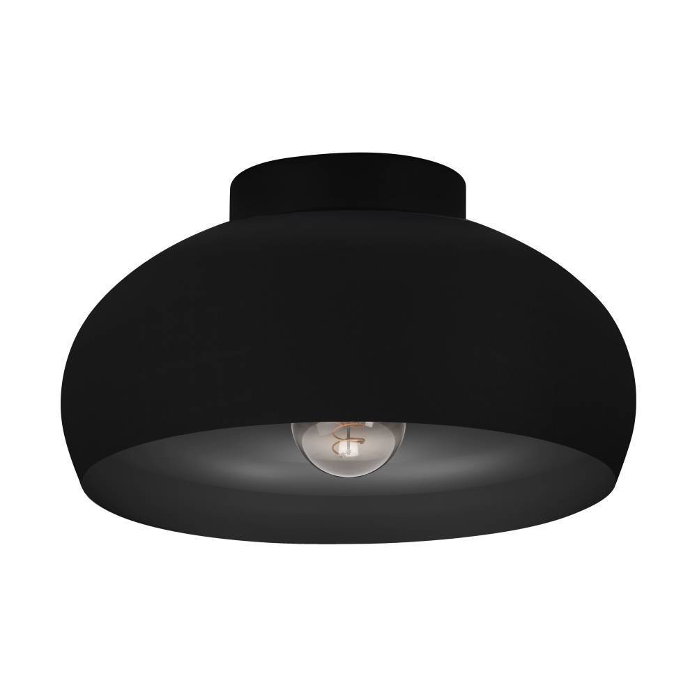 Mogano Ø28 Zwart plafondlamp Van Eglo - De zichtbare lichtbron zorgt voor een industriële uitstraling en verspreidt een gelijkmatig en helder licht.
