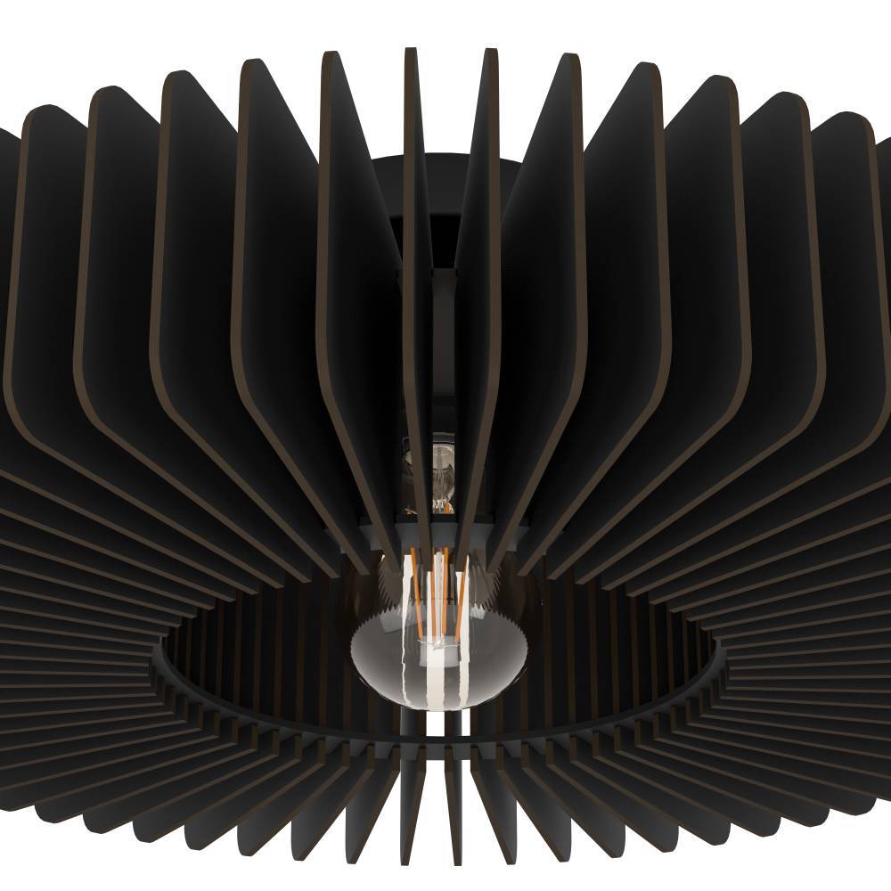 Palombaia Ø50 Zwart plafondlamp Van Eglo - Deze lamp is gemaakt met de focus op duurzaamheid en moderne esthetiek en is zowel een designhoogtepunt als een milieuvriendelijke keuze.