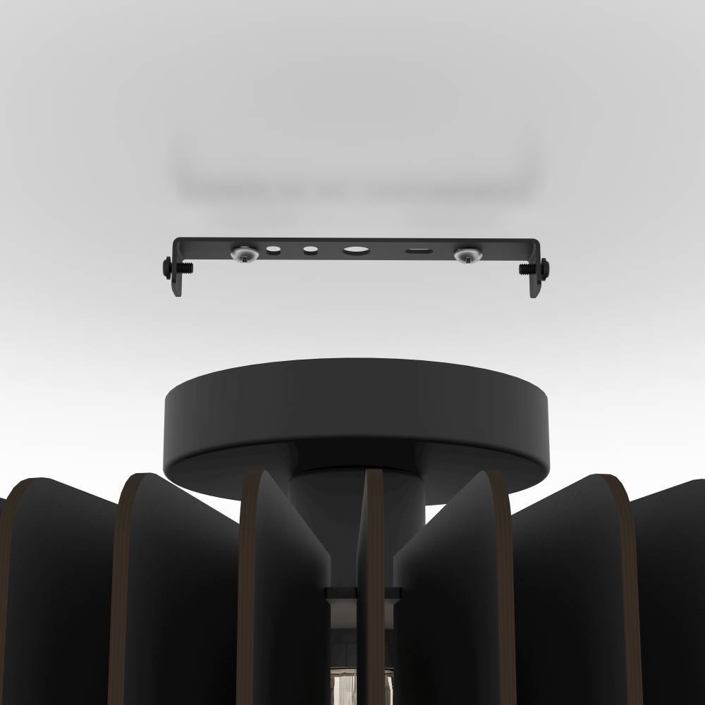 Palombaia Ø50 Zwart plafondlamp Van Eglo - Deze lamp is gemaakt met de focus op duurzaamheid en moderne esthetiek en is zowel een designhoogtepunt als een milieuvriendelijke keuze.