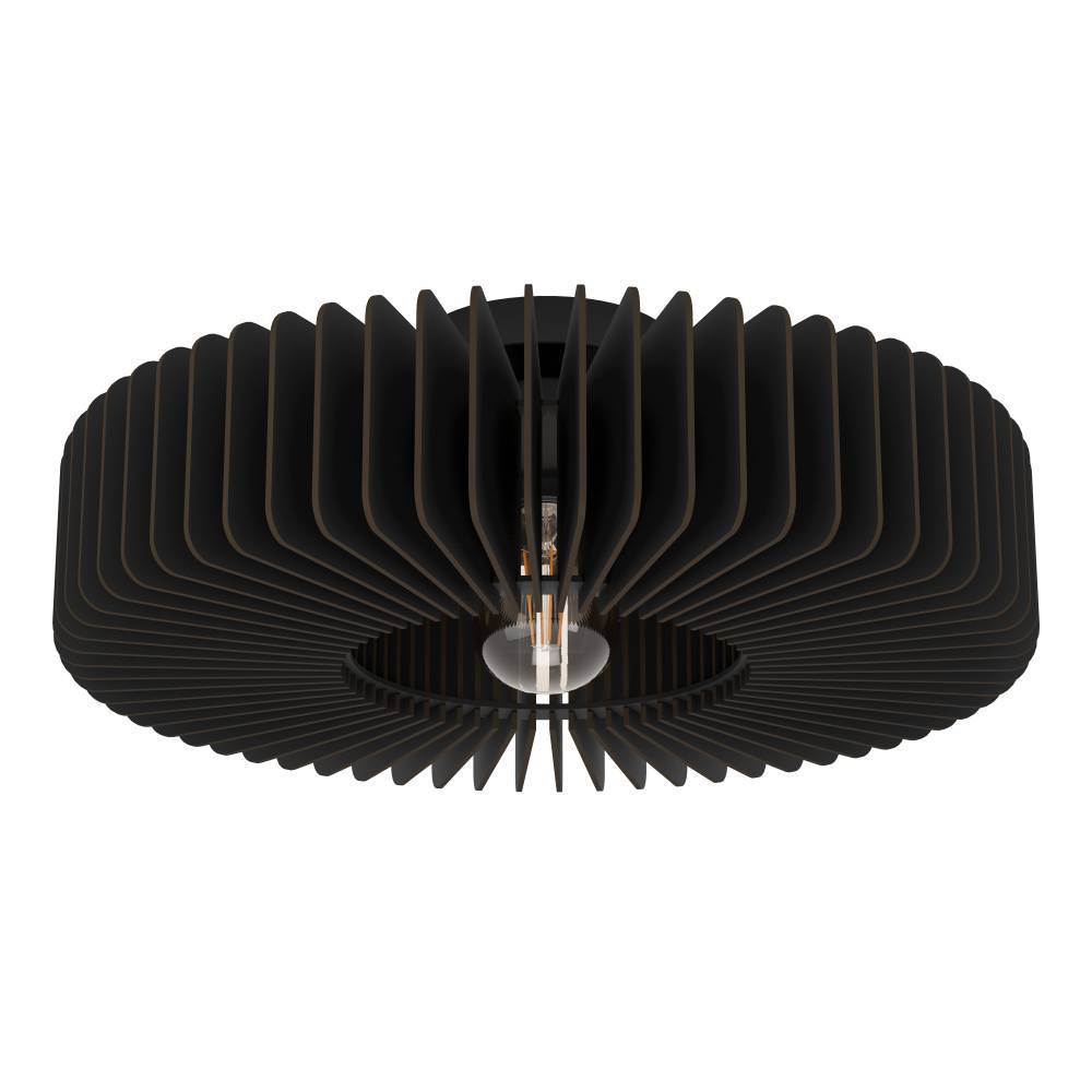 Palombaia Ø50 Zwart plafondlamp Van Eglo - Deze lamp is gemaakt met de focus op duurzaamheid en moderne esthetiek en is zowel een designhoogtepunt als een milieuvriendelijke keuze.