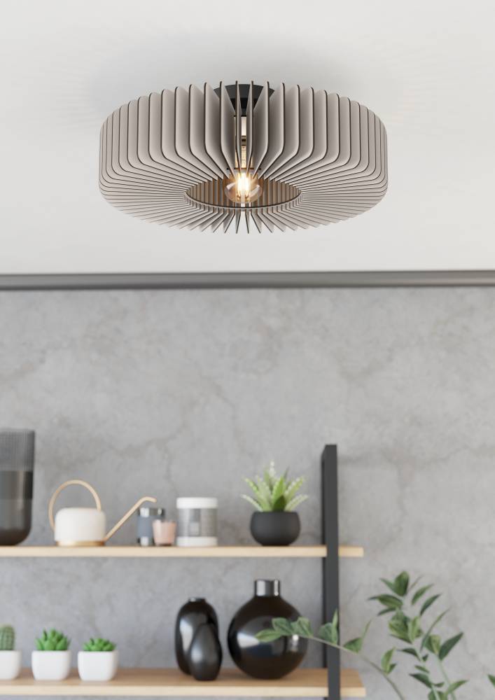 Palombaia Ø50 Grijs plafondlamp Van Eglo - Deze lamp is gemaakt met de focus op duurzaamheid en moderne esthetiek en is zowel een designhoogtepunt als een milieuvriendelijke keuze.