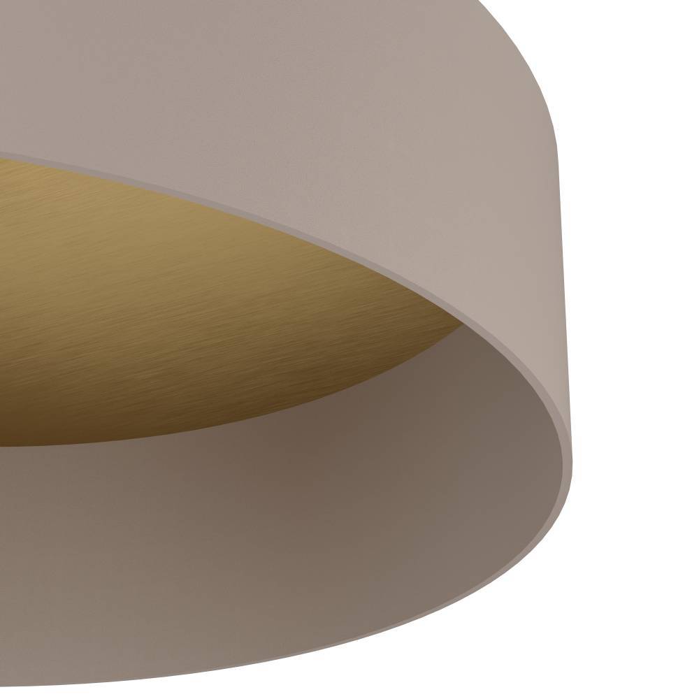 Duaia Ø42 Taupe plafondlamp Van Eglo - elegante indruk en de goudkleurige binnenkant weerkaatst het licht op een zachte en warme manier.