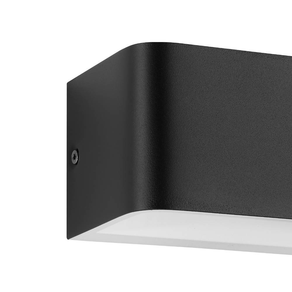 Sania 13cm Zwart wandlamp Van Eglo - Met het op- en neerwaarts gerichte licht cre&euml;ert het een zachte en sfeervolle verlichting langs de muur.