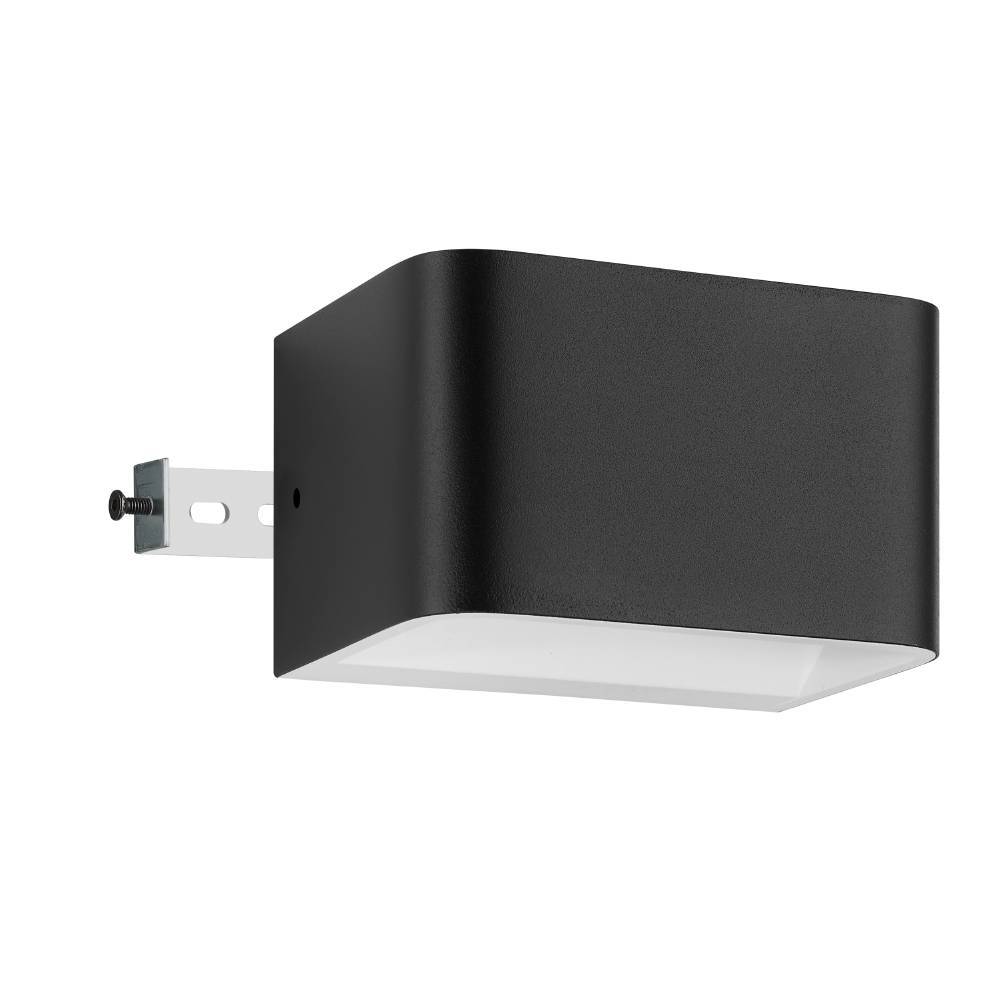Sania 13cm Zwart wandlamp Van Eglo - Met het op- en neerwaarts gerichte licht cre&euml;ert het een zachte en sfeervolle verlichting langs de muur.