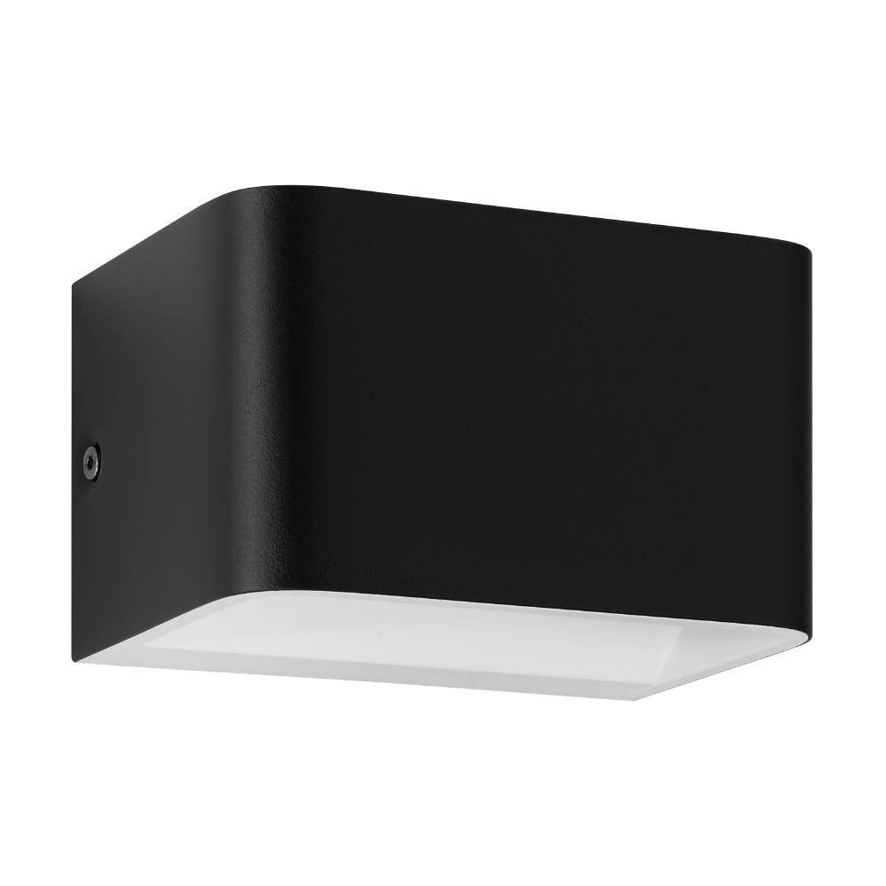 Sania 13cm Zwart wandlamp Van Eglo - Met het op- en neerwaarts gerichte licht cre&euml;ert het een zachte en sfeervolle verlichting langs de muur.