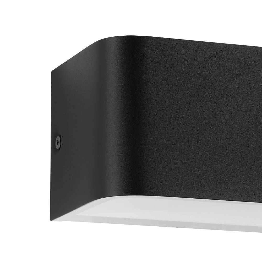 Sania 20cm Zwart wandlamp Van Eglo - Met het op- en neerwaarts gerichte licht cre&euml;ert het een zachte en sfeervolle verlichting langs de muur.