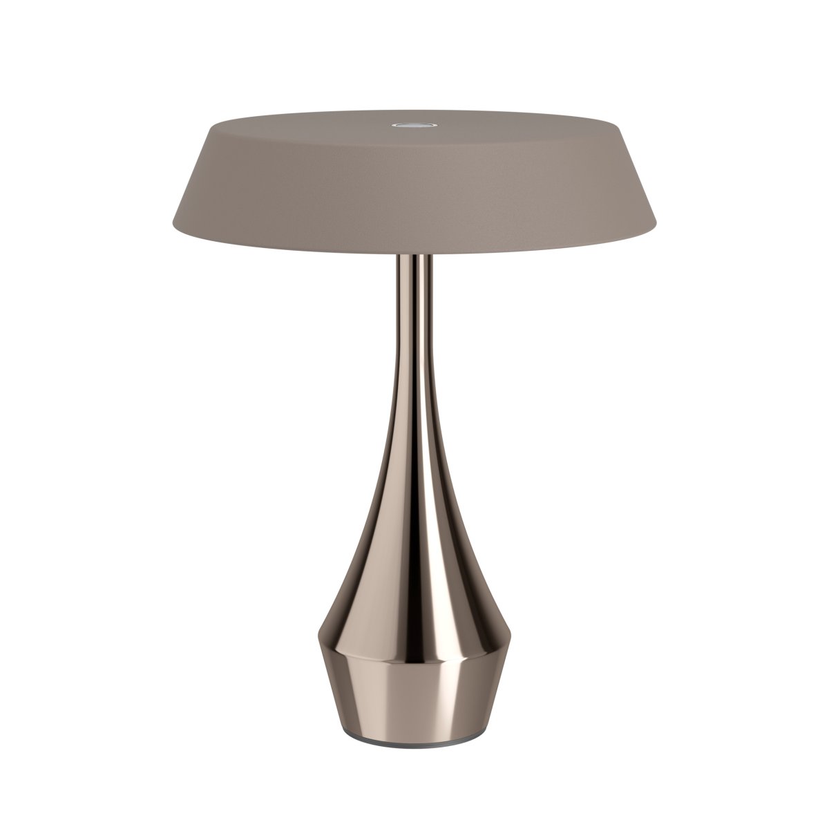 Turcio 20cm Bronzen Draagbare Van Eglo - Turcio is een draagbare metalen lamp met een glanzende bronzen voet en een donkerbruine, gestructureerde kap.