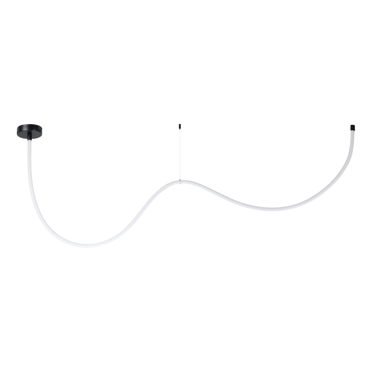 Glow 300cm Zwart hanglamp Van Eglo - De Glow plafondlamp is een flexibele verlichtingsoplossing met een 3 meter lange siliconen lichtbuis die in de gewenste vorm kan worden gebogen.