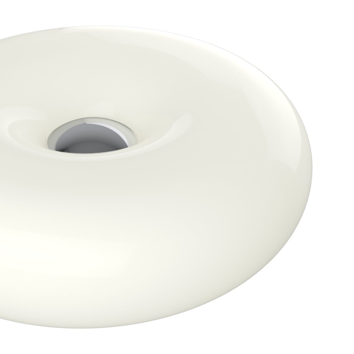Basile 10cm Wit tafellamp Van Eglo - Basile is een decoratieve lamp van wit glas met zilveren details en een ronde, zachte vorm.