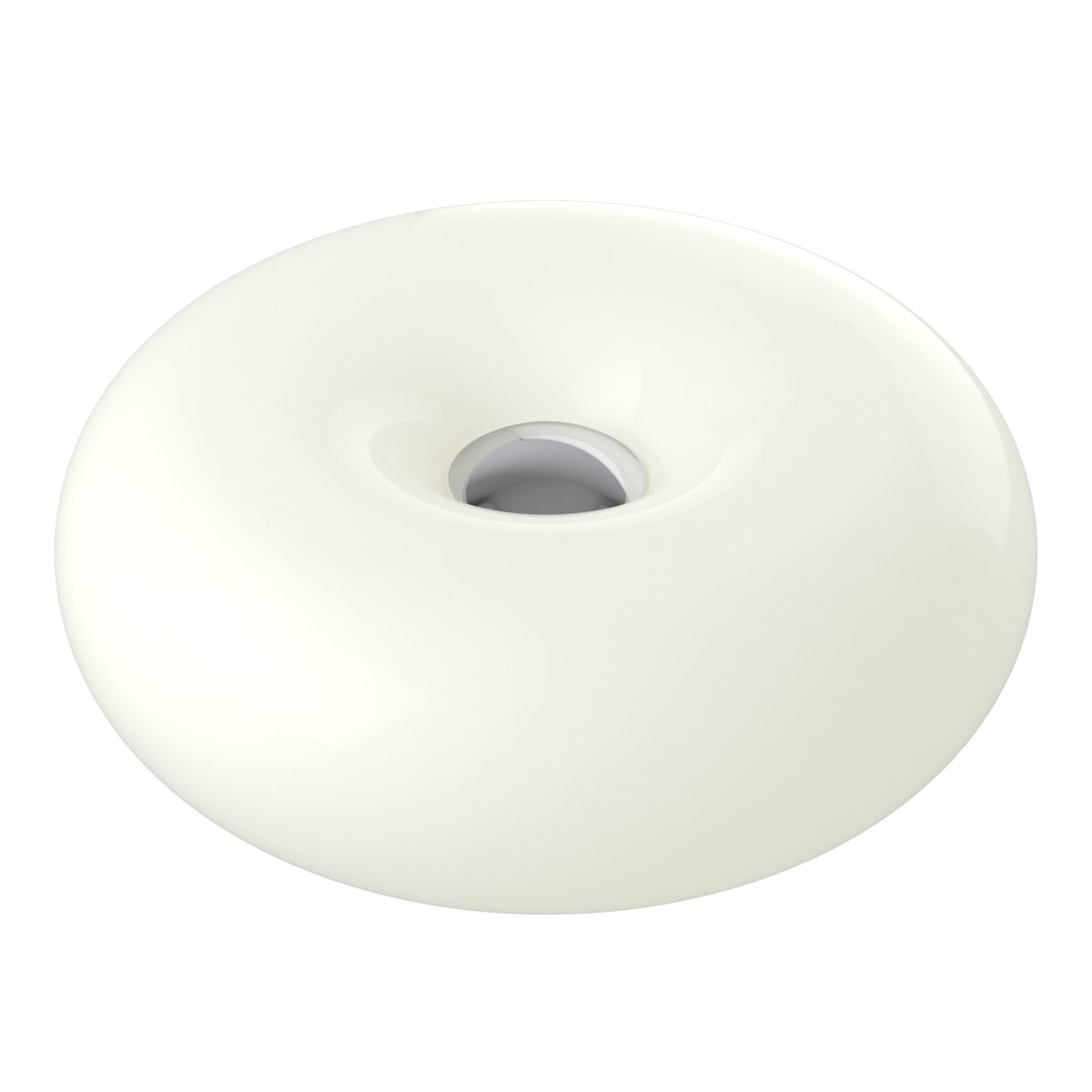 Basile 10cm Wit tafellamp Van Eglo - Basile is een decoratieve lamp van wit glas met zilveren details en een ronde, zachte vorm.