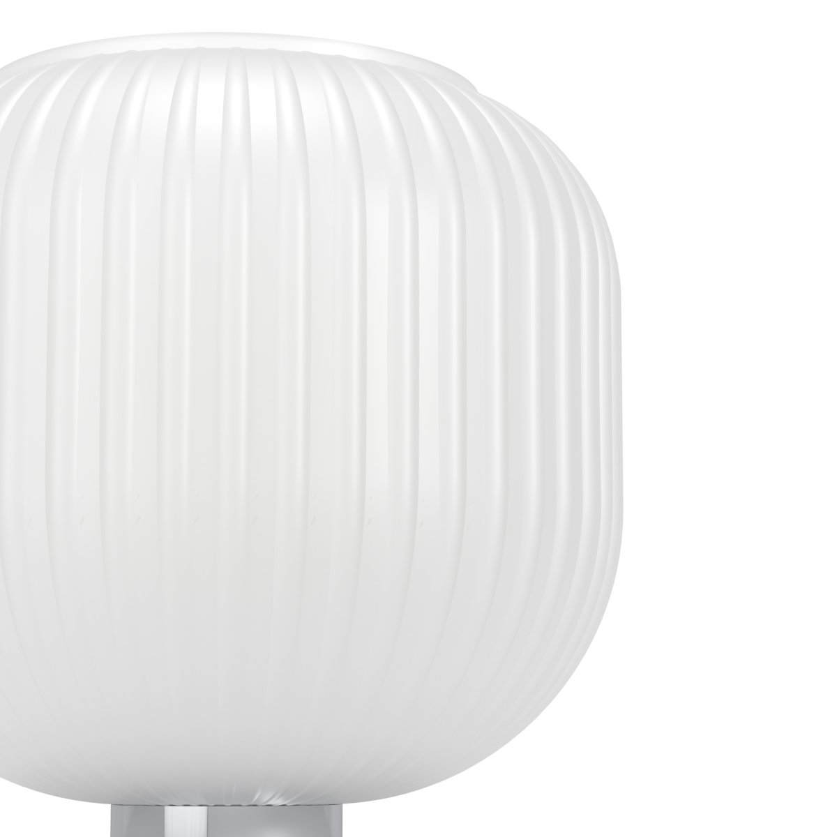 Dasmina 22cm Wit/chroom tafellamp Van Eglo - Het geribbelde glas geeft de lamp een zachte en decoratieve uitstraling en zorgt ervoor dat het licht aangenaam in de ruimte wordt verspreid.