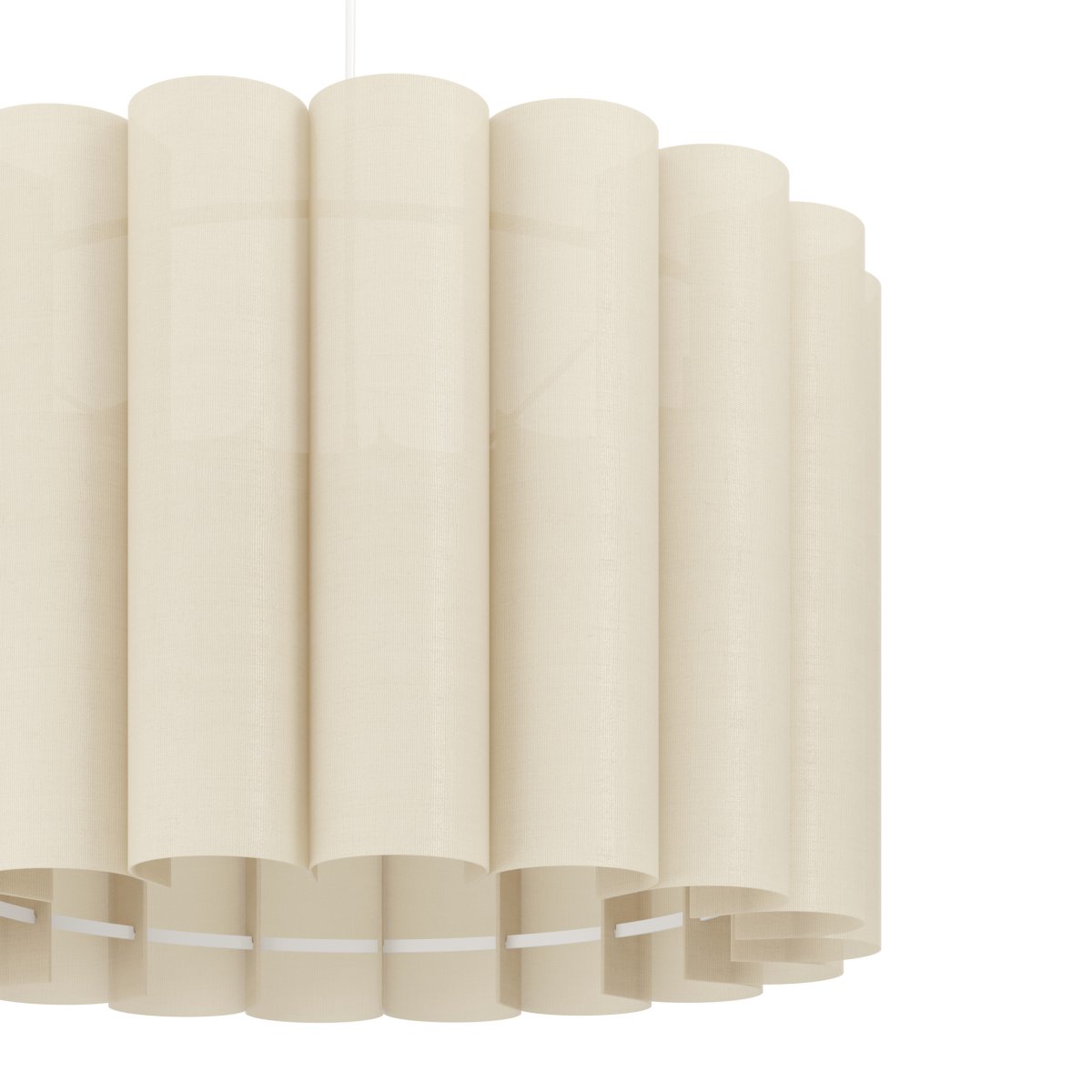 Collegrilli Ø45 Beige hanglamp Van Eglo - Collegrilli is een decoratieve plafondlamp met een beige textielen kap die de natuurlijke structuur van linnen nabootst.