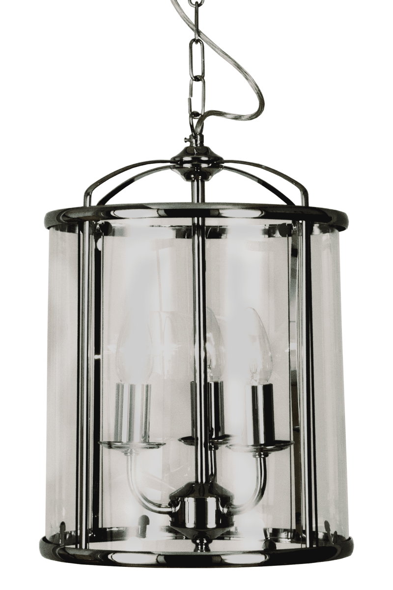 Budgie Ø28 Chroom hanglamp Van Aneta Lighting - Budgie plafondlamp in verchroomd metaal en helder, licht gebogen glas.
