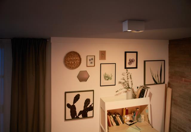 Box 2 Wit spot Van Philips - Pas de sfeer van de kamer aan op de activiteit.