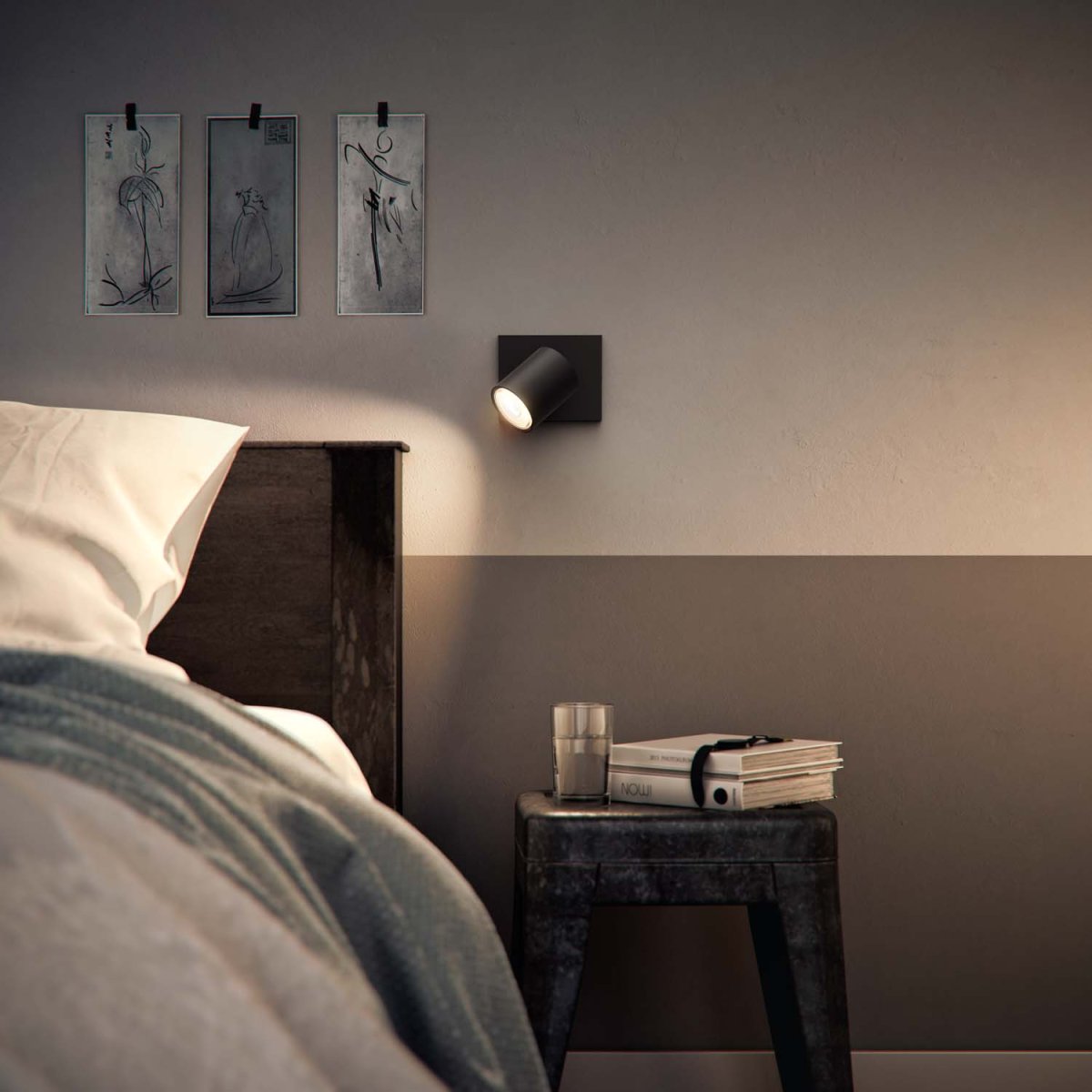 Runner Zwart spot Van Philips - De zwarte aluminium behuizing vormt een perfecte aanvulling op de lichtbron.