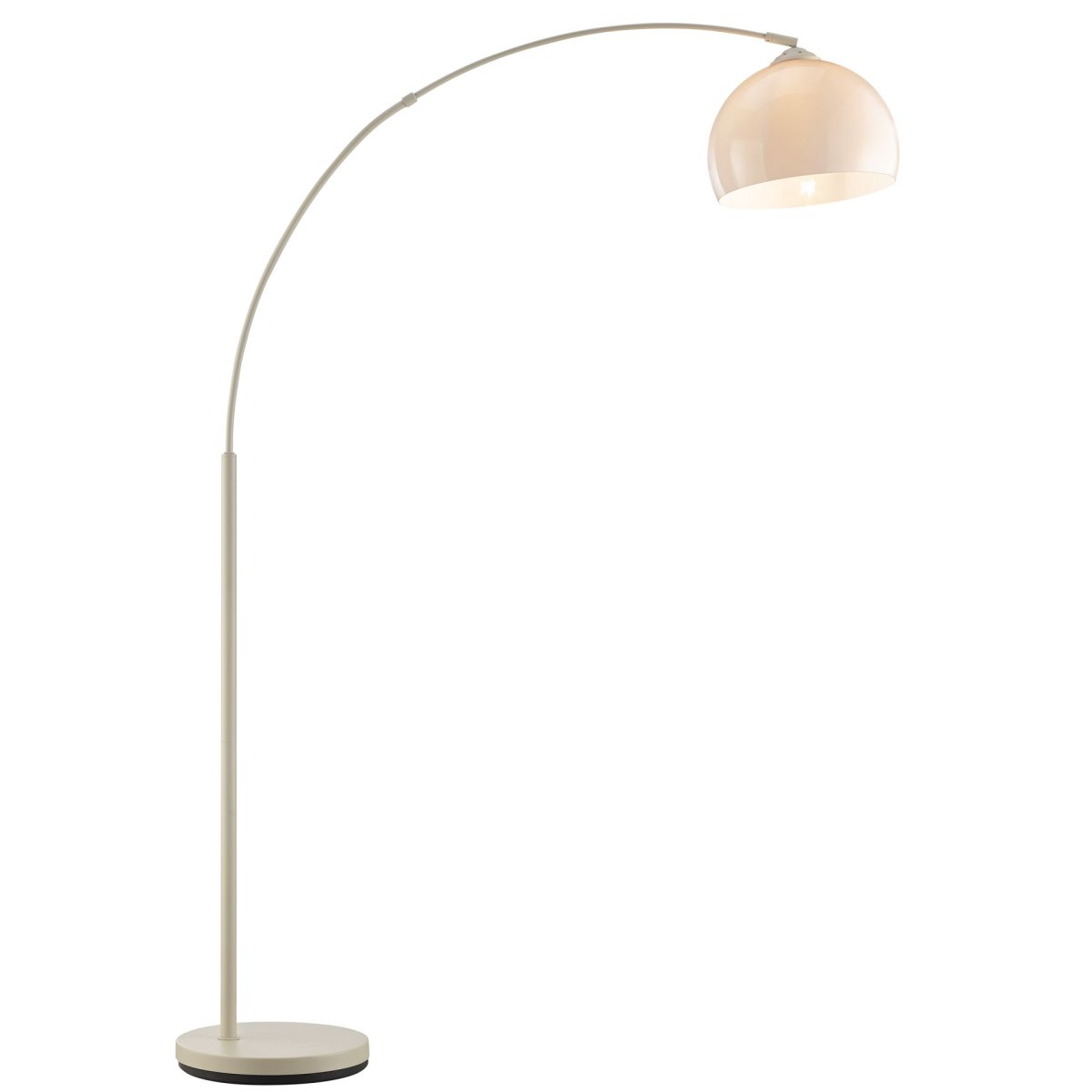 Vessa Beige vloerlamp Van Brilliant - Vessa is een stijlvolle vloerlamp van beige metaal met een witte kunststof kap die de lamp een zachte en elegante uitstraling geeft.