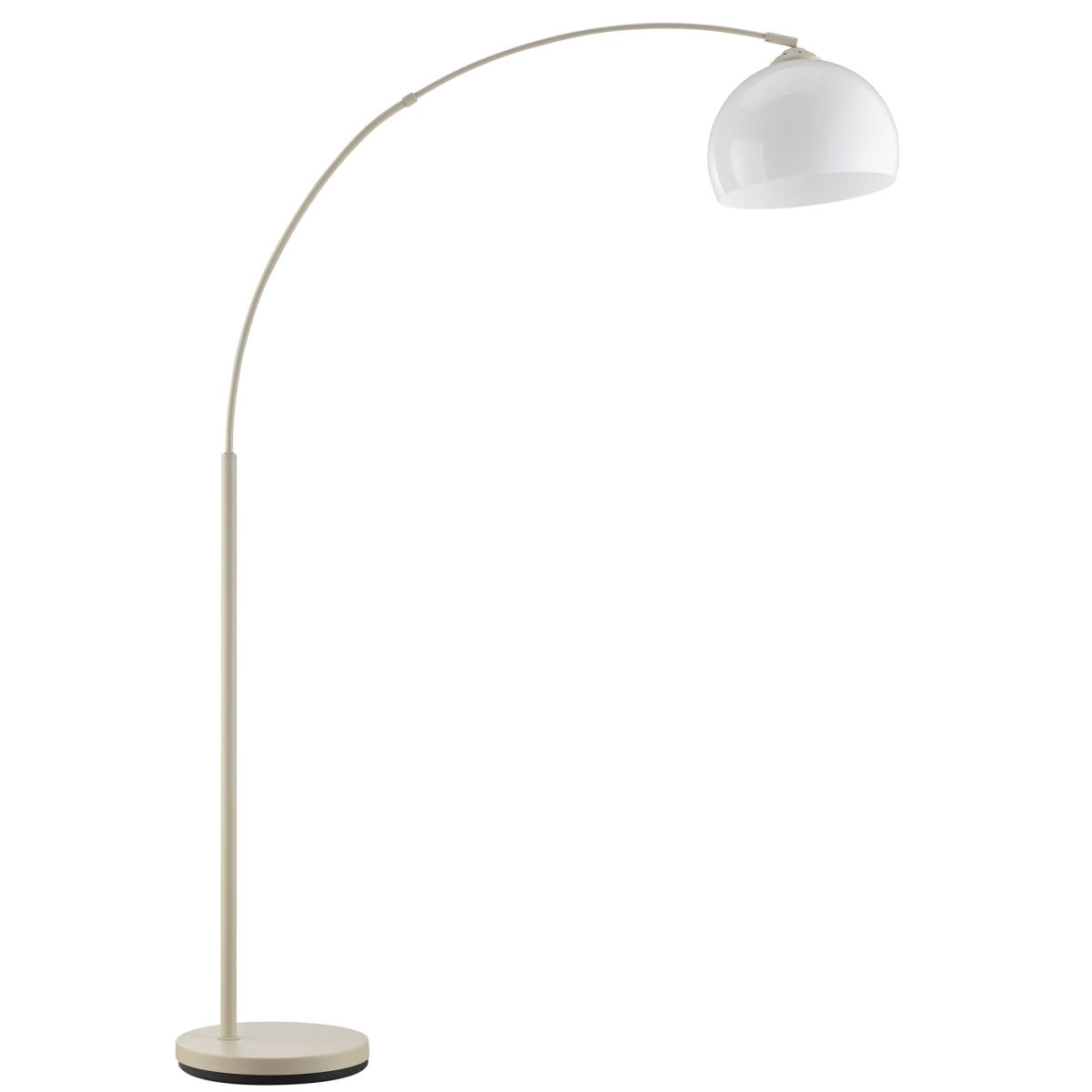 Vessa Beige vloerlamp Van Brilliant - Vessa is een stijlvolle vloerlamp van beige metaal met een witte kunststof kap die de lamp een zachte en elegante uitstraling geeft.
